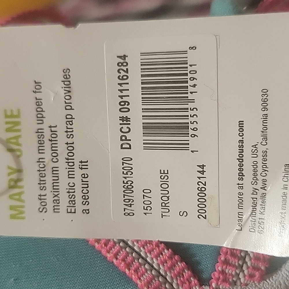 Speedo Mary Jane Kids Aqua Shoes - Blue and Pink SZ S - Picture 12 of 12